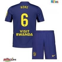 Camiseta Atletico Madrid Koke #6 Visitante Equipación para niños 2025-26 manga corta (+ pantalones cortos)